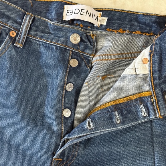 EB Denim Jeans High Rise Vintage Unraveled Split Hem Size 26 Redone‎ Levis - Picture 6 of 14
